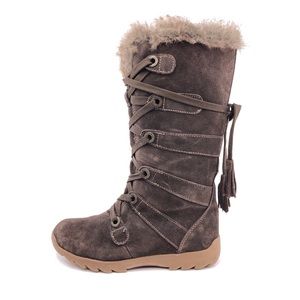 Fairy Grunge Brown Faux Fur Boots